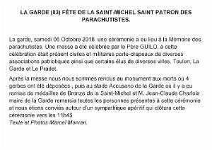 2018 10 06 LA GARDE FETE DE LA ST MICHEL PATRON DES PARACHUTISTES (1)